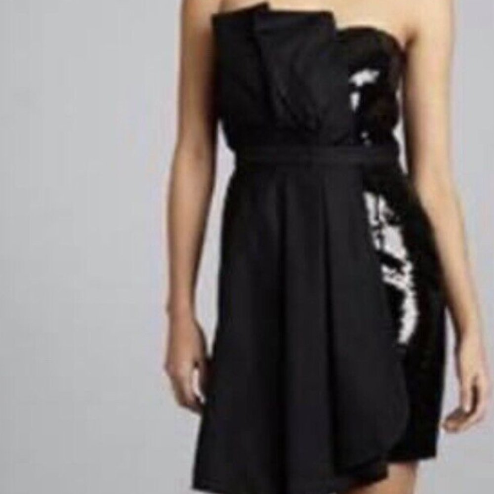 Moschino Strapless Sequined Cocktail Dress